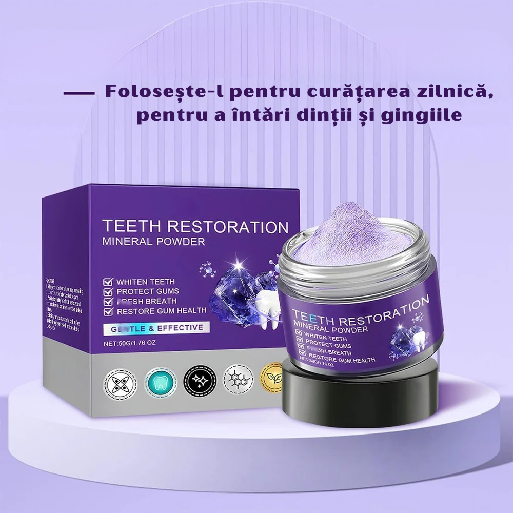 Pudră Minerală pentru Albirea Dinților