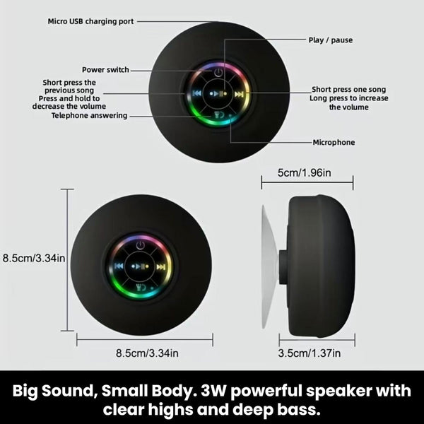 Boxa de Duș cu LED și Bluetooth